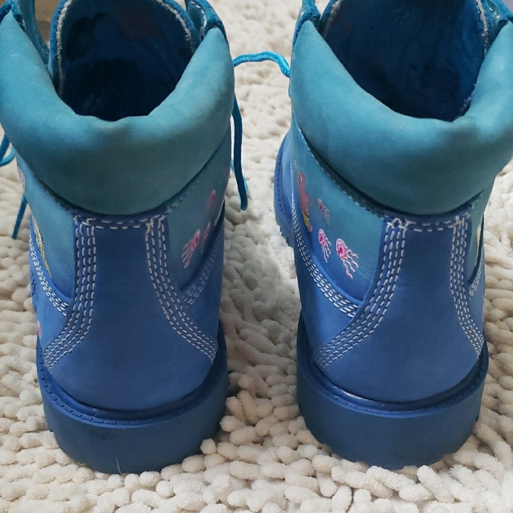 Timberland Kids Blue SpongeBob SquarePants Boots Sz 2 Unisex - Picture 6 of 16
